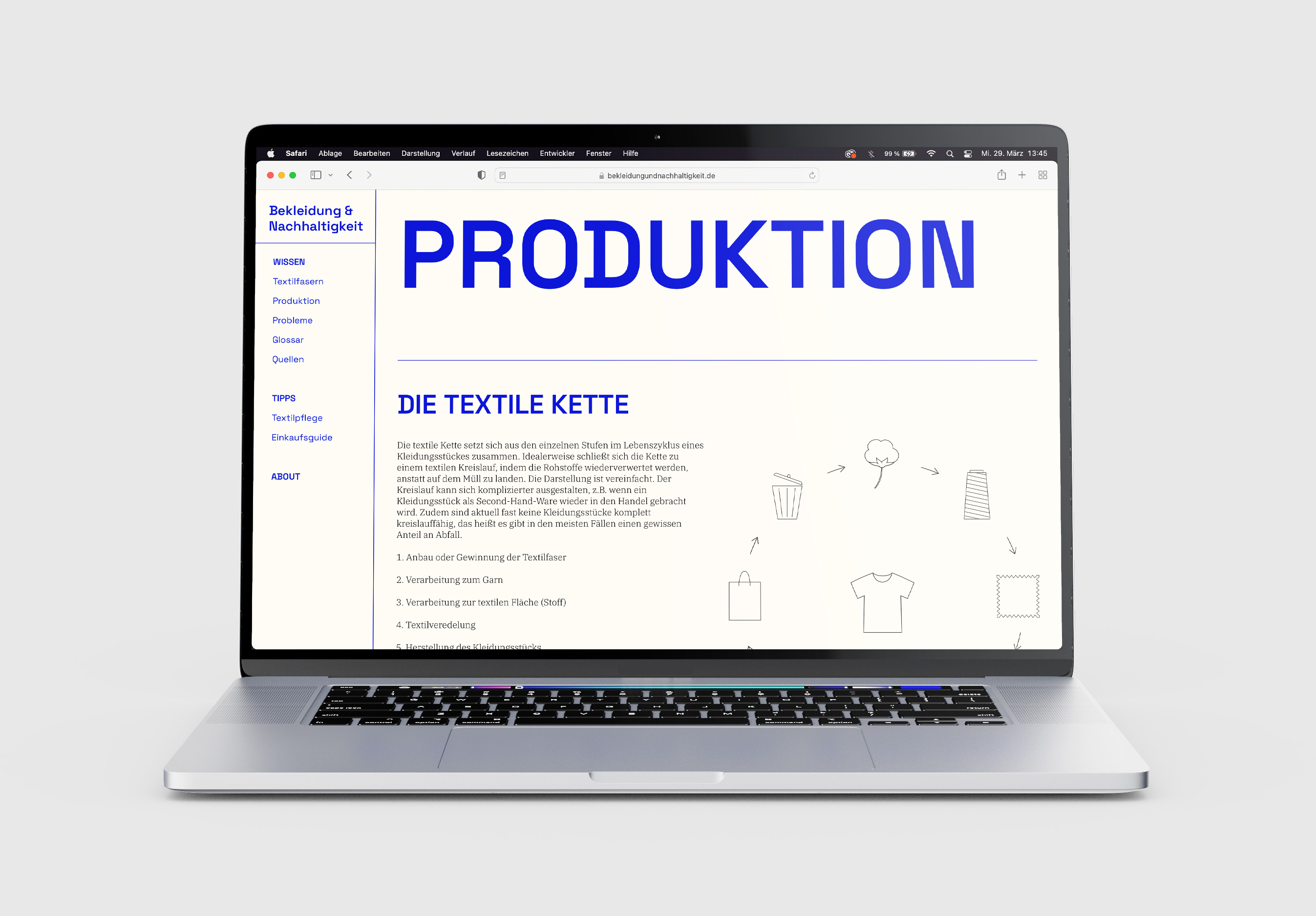 First picture of the page about clothing production